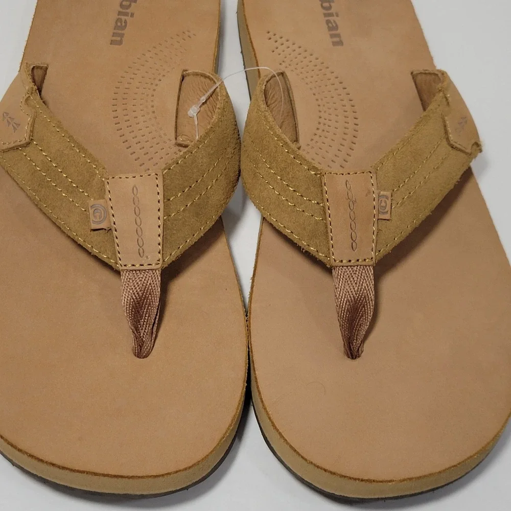 Cobian Lazo Flip Flop Sandals Men Size 11 CAMPO DEL SOL Tan Leather Arch Support